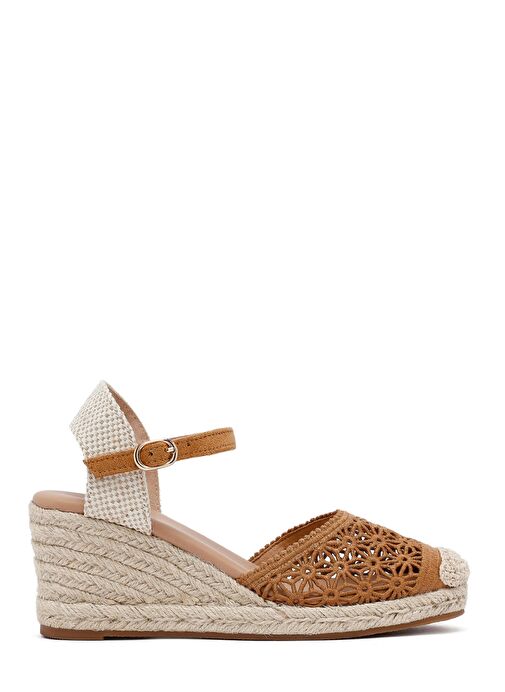 Kadın Taba Bilekten Tokalı Dolgu Topuklu Espadril 25SFE40186F - Görsel 2
