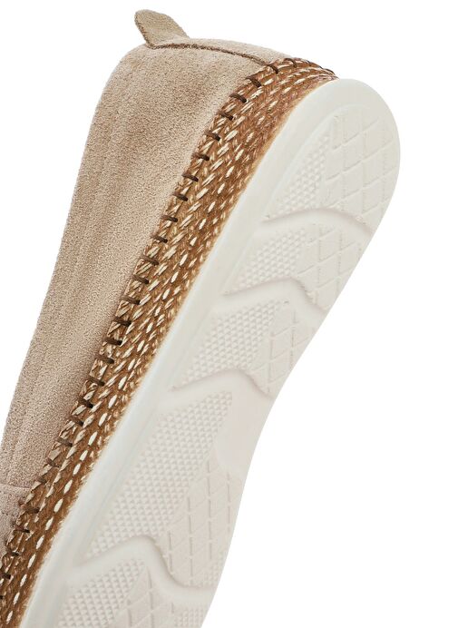 Kadın Bej Süet Deri Comfort Loafer 25SFD500510 - Görsel 9