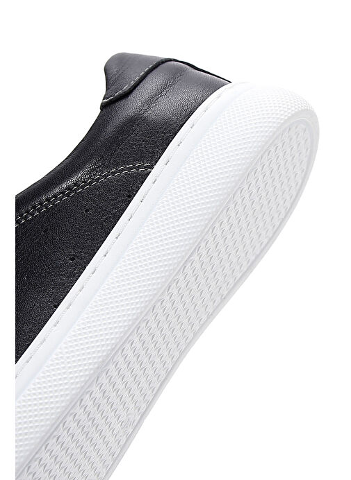 Kadın Siyah Bağcıklı Deri Sneaker 25SFD500718 - Görsel 9