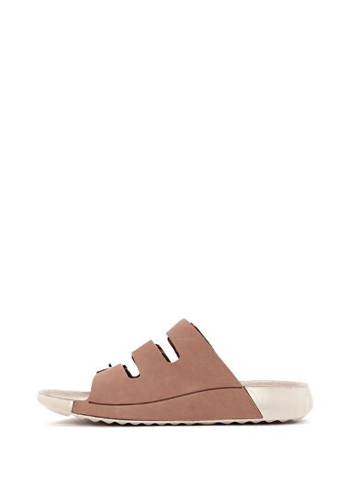 Kadın Bej Tokalı Nubuk Deri Comfort Terlik 25SFD5001V3 - Görsel 3