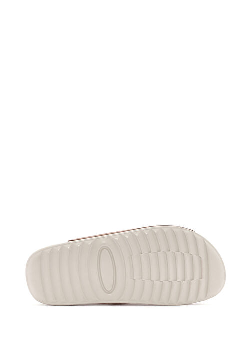 Kadın Bej Tokalı Nubuk Deri Comfort Terlik 25SFD5001V3 - Görsel 5