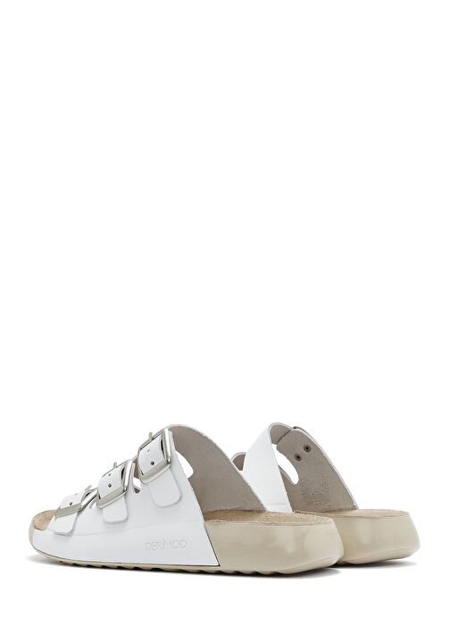 Kadın Beyaz Tokalı Deri Comfort Terlik 25SFD500118 - Görsel 6