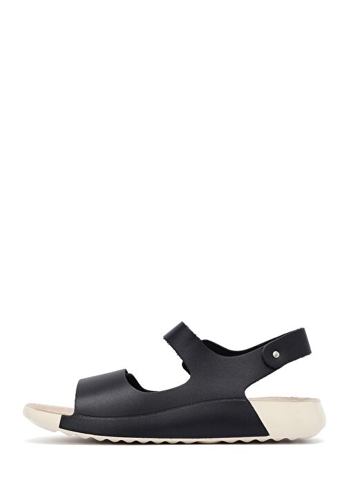 Kadın Siyah Bilekten Bağlamalı Deri Comfort Sandalet 25SFD500318 - Görsel 3