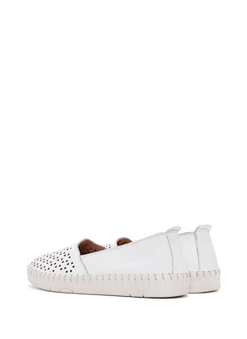 Kadın Beyaz Deri Comfort Loafer 25SFD500418 - Görsel 6