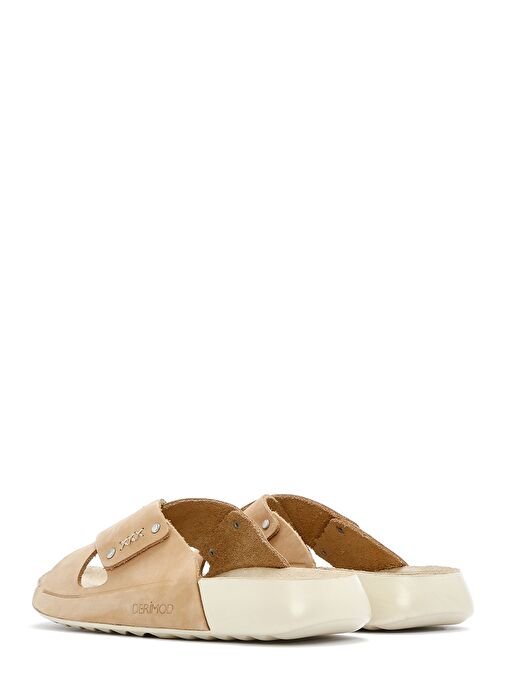 Kadın Bej Nubuk Deri Comfort Terlik 25SFD5010V3 - Görsel 6