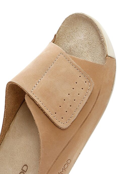 Kadın Bej Nubuk Deri Comfort Terlik 25SFD5011V3 - Görsel 9
