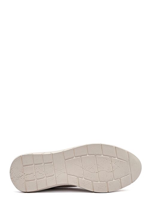 Kadın Krem Bağcıklı Kalın Tabanlı Deri Sneaker 25SFD501718 - Görsel 5