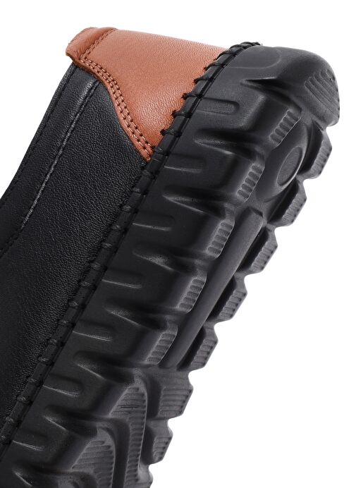 Kadın Siyah Bağcıklı Deri Sneaker 25SFD501618 - Görsel 9