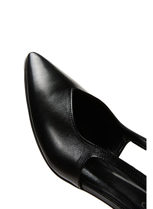 Derimod Derimod Siyah Bej Kadın Deri Topuklu Ayakkabı 25SFD160018_bynr1 Sandalet & Terlik | Boyner Siyah - 8. görsel