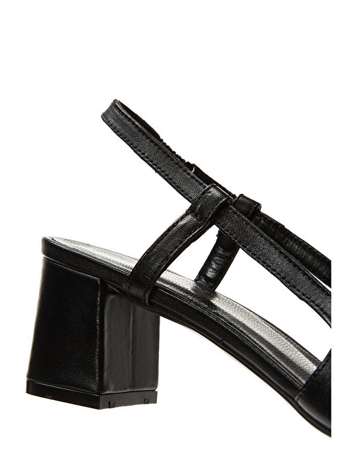 Derimod Derimod Siyah Bej Kadın Deri Topuklu Ayakkabı 25SFD160018_bynr1 Sandalet & Terlik | Boyner Siyah - 9. görsel