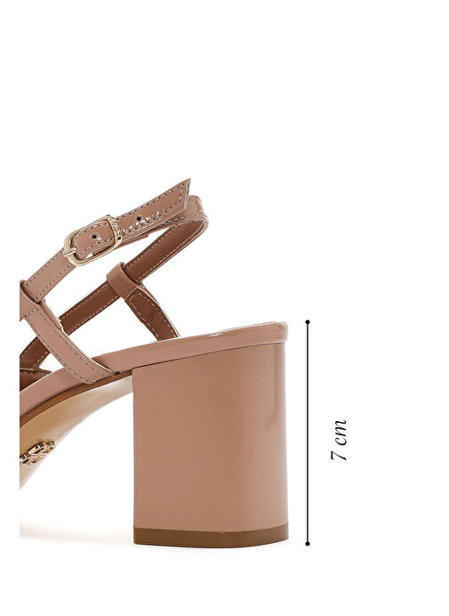 Derimod Derimod Kadın Bej Arkası Açık Kalın Topuklu Deri Ayakkabı 25SFD160116 Topuklu Ayakkabı | Boyner Bej - 3. görsel