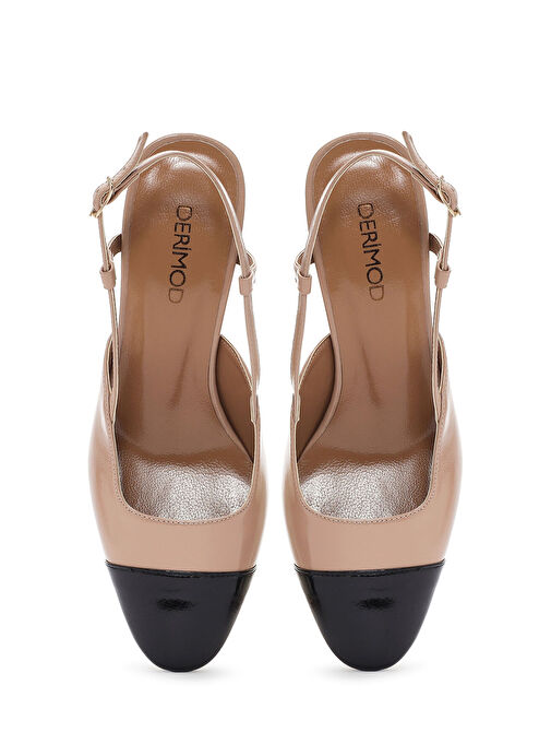 Derimod Derimod Kadın Bej Arkası Açık Kalın Topuklu Deri Ayakkabı 25SFD160116 Topuklu Ayakkabı | Boyner Bej - 9. görsel