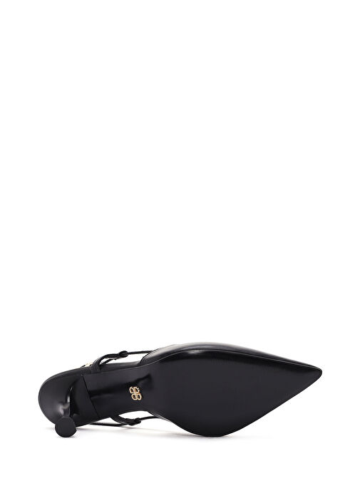 Derimod Derimod Kadın Siyah Arkası Açık Topuklu Deri Ayakkabı 25SFD160218 Sandalet & Terlik | Boyner Siyah - 6. görsel