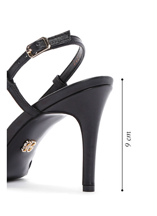 Derimod Siyah Kadın Deri Topuklu Sandalet 25SFD160318 - Görsel 3