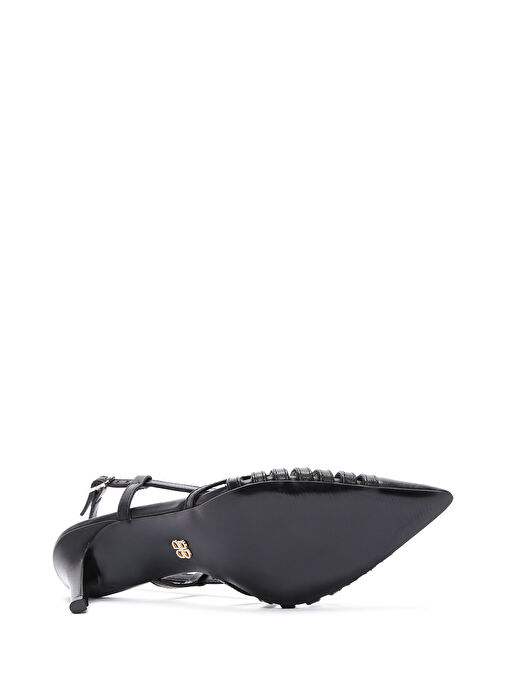 Derimod Siyah Kadın Deri Topuklu Sandalet 25SFD160318 - Görsel 6