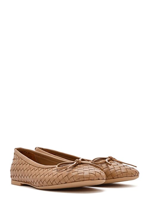 Derimod Derimod Kadın Bej Örgülü Deri Babet 25SFD270829 | Boyner Bej - 4. görsel