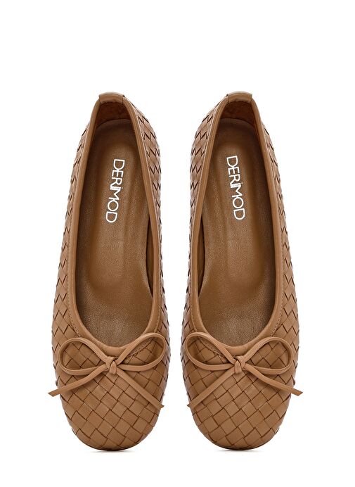 Derimod Derimod Kadın Bej Örgülü Deri Babet 25SFD270829 | Boyner Bej - 8. görsel