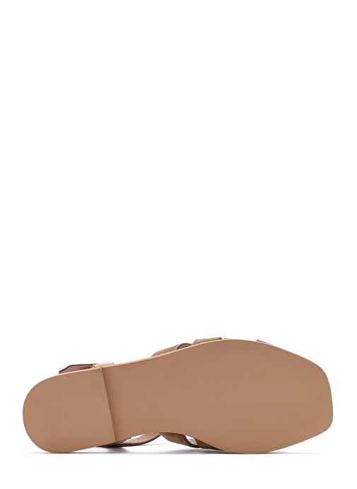 Kadın Vizon Bilekten Bantlı Süet Deri Sandalet 25SFD160810 - Görsel 5