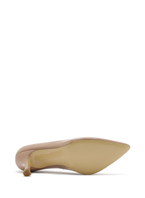 Kadın Bej İnce Topuklu Rugan Deri Stiletto 25SFD162116 - Görsel 6