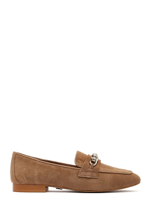 Kadın Taba Tokalı Süet Deri Loafer 25SFD160410 - Görsel 2