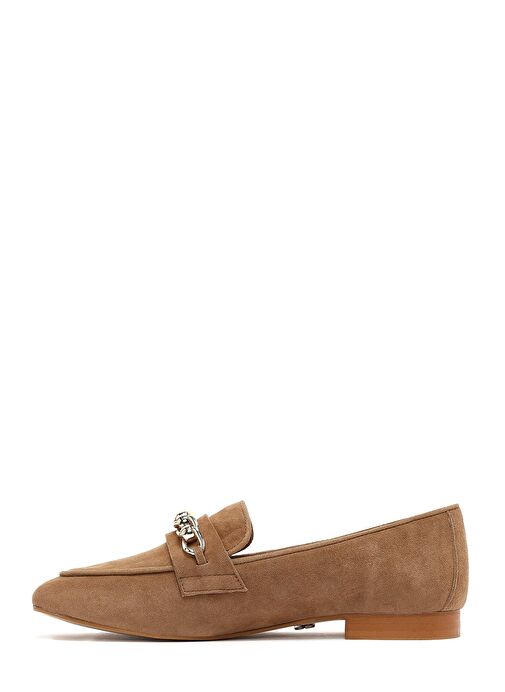 Kadın Taba Tokalı Süet Deri Loafer 25SFD160410 - Görsel 3