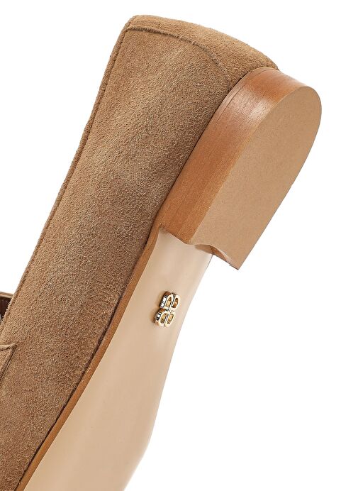 Kadın Taba Tokalı Süet Deri Loafer 25SFD160410 - Görsel 9