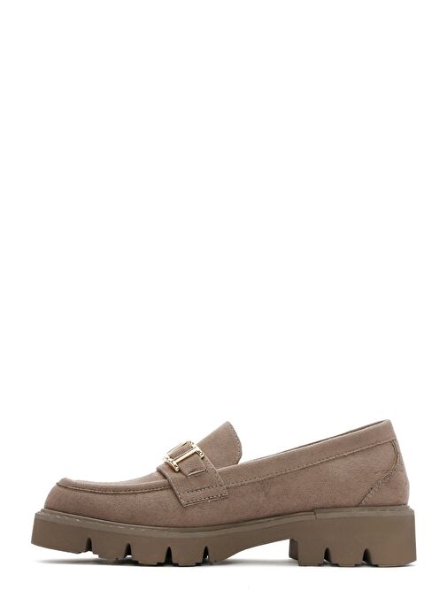 Kadın Taba Tokalı Süet Maskülen Loafer 25SFE402810 - Görsel 3