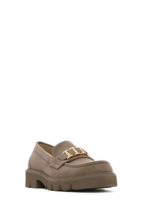 Kadın Taba Tokalı Süet Maskülen Loafer 25SFE402810 - Görsel 7