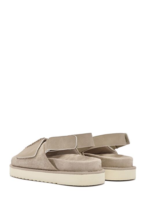 Kadın Bej Bantlı Süet Deri Sandalet 25SFD405410 - Görsel 6