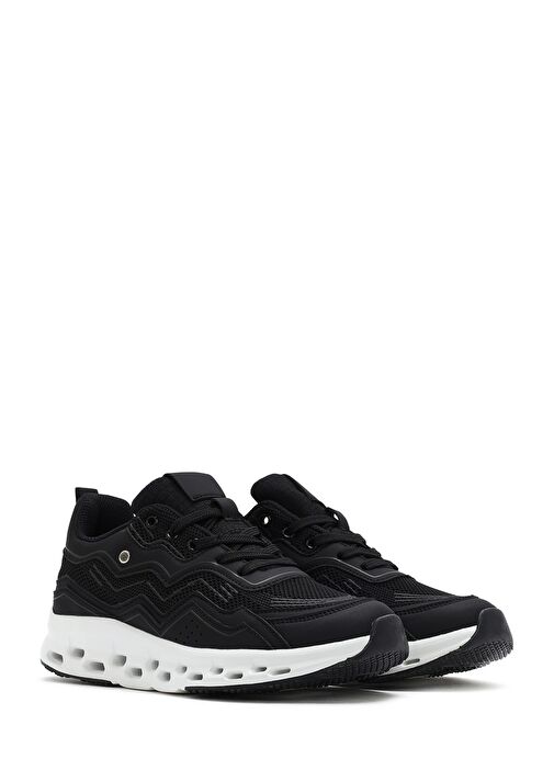 Derimod Derimod Kadın Siyah Bağcıklı Kalın Tabanlı Sneaker 25SFE495714 Boyner'de! Siyah - 4. görsel