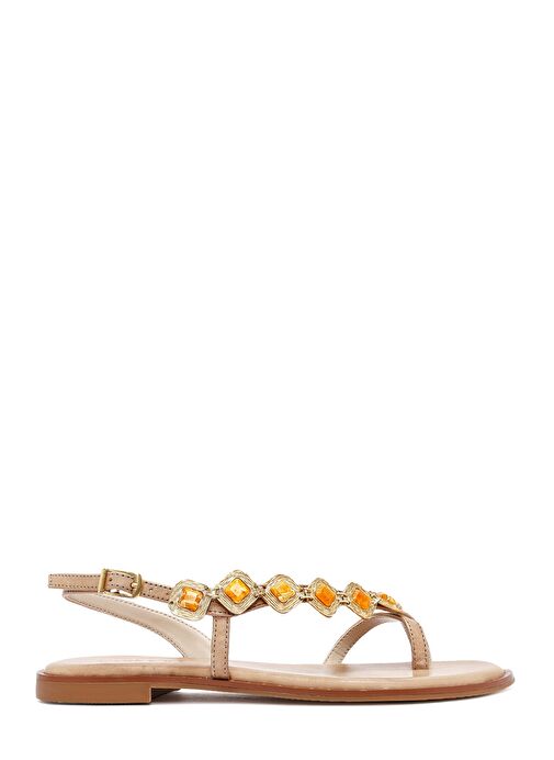 Derimod Derimod Kadın Taba Taşlı Parmak Arası Deri Sandalet 25SFD483114 Sandalet & Terlik | Boyner Taba - 2. görsel