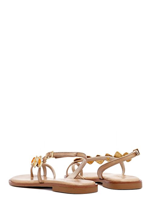 Derimod Derimod Kadın Taba Taşlı Parmak Arası Deri Sandalet 25SFD483114 Sandalet & Terlik | Boyner Taba - 6. görsel