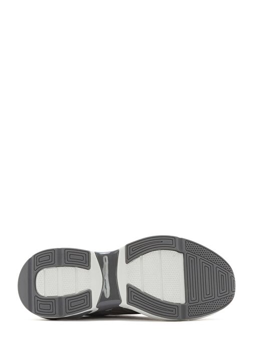 Erkek Gri Bağcıklı Kalın Tabanlı Kumaş Sneaker 25SFD69416F - Görsel 5
