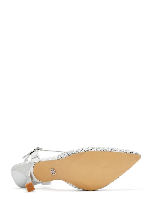 Kadın Gri Bilekten Tokalı Örgülü İnce Topuklu Ayakkabı 25SFE493214 - Görsel 6