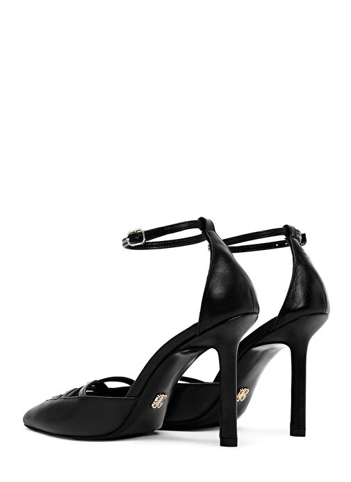 Kadın Siyah Bilekten Tokalı İnce Topuklu Deri Ayakkabı 25SFD162018 - Görsel 7