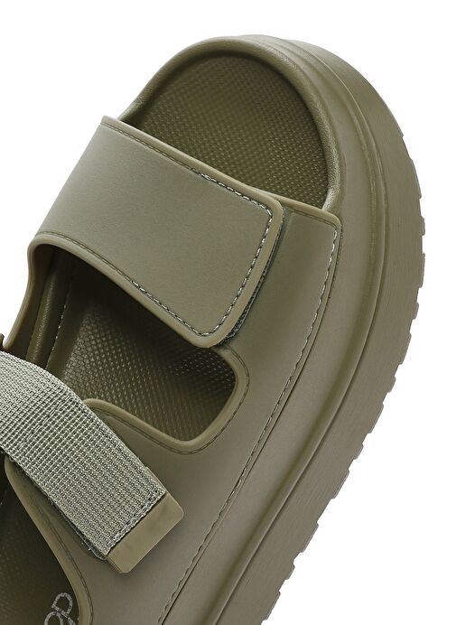 Kadın Haki Bantlı Kalın Tabanlı Jelly Sandalet 25SFE4753PV - Görsel 9