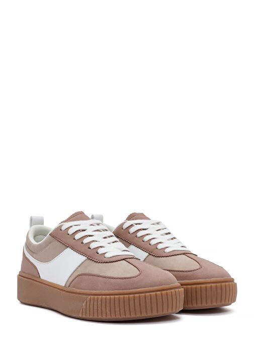 ACBC x Derimod Kadın Pembe Bağcıklı Süet Sneaker 25SFD435210 - Görsel 4