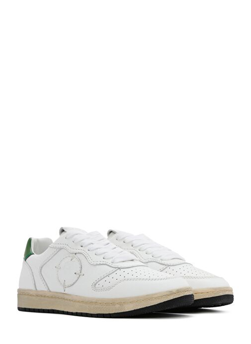 ACBC x DERİMOD Kadın Beyaz Bağcıklı Deri Sneaker 25SFD435414 - Görsel 4