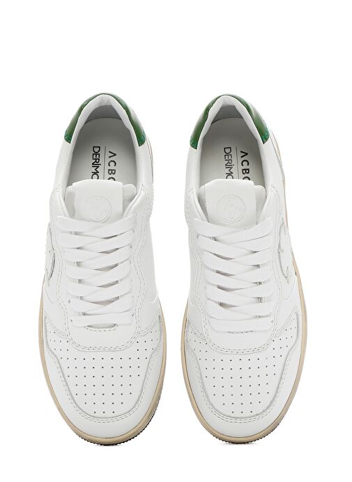 ACBC x DERİMOD Kadın Beyaz Bağcıklı Deri Sneaker 25SFD435414 - Görsel 8