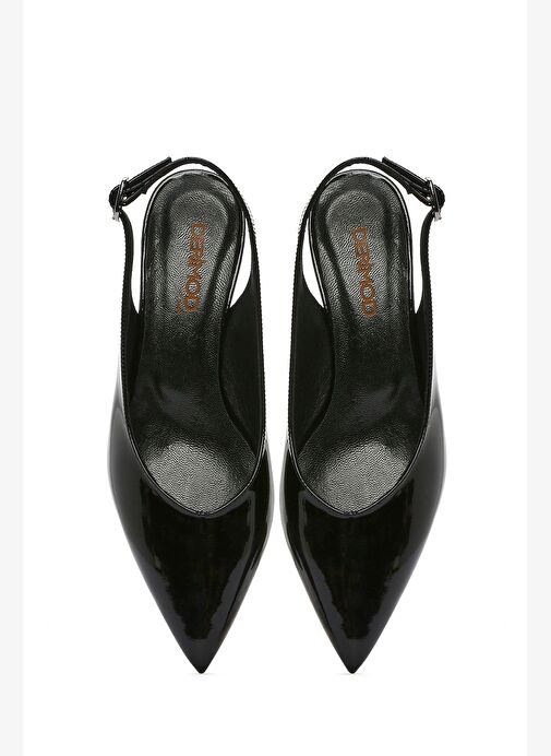 Derimod Derimod Siyah Kırmızı Kadın Rugan Topuklu Ayakkabı 25SFD230516_bynr1 Sandalet & Terlik | Boyner Siyah - 8. görsel