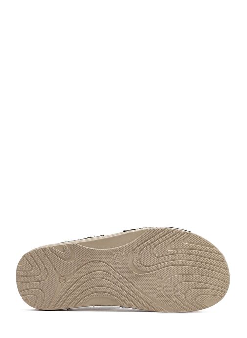 Erkek Haki Deri Sandalet 25SFD625018 - Görsel 5