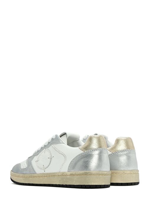 ACBC x DERİMOD Kadın Gümüş Bağcıklı Simli Deri Sneaker 25SFD4354SM - Görsel 6