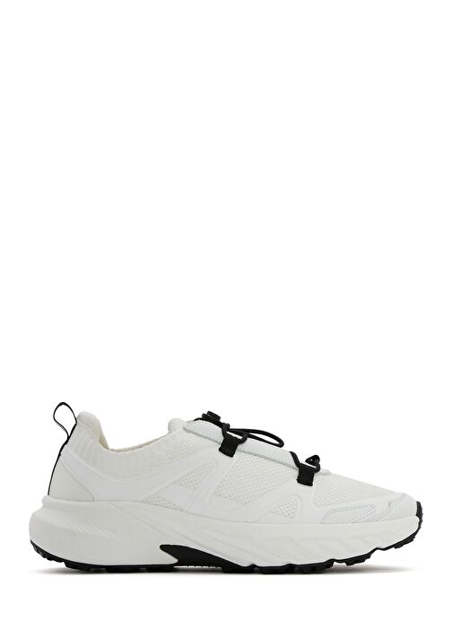 ACBC x DERİMOD Kadın Beyaz Bağcıklı Kalın Tabanlı Kumaş Sneaker 25SFD43556F - Görsel 2