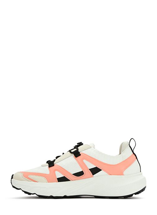 ACBC x DERİMOD Kadın Bej Bağcıklı Kalın Tabanlı Kumaş Sneaker 25SFD43556F - Görsel 3