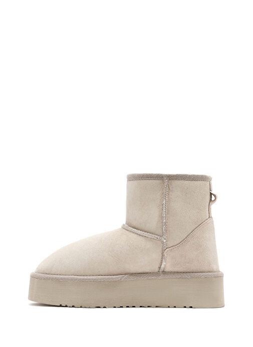 Kadın Bej Kalın Tabanlı Süet Deri Bot 24WFD153510 - Görsel 3