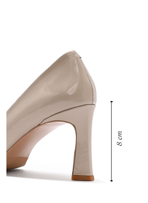 Derimod Bej Kadın Rugan Stiletto 25SFD132416 - Görsel 3