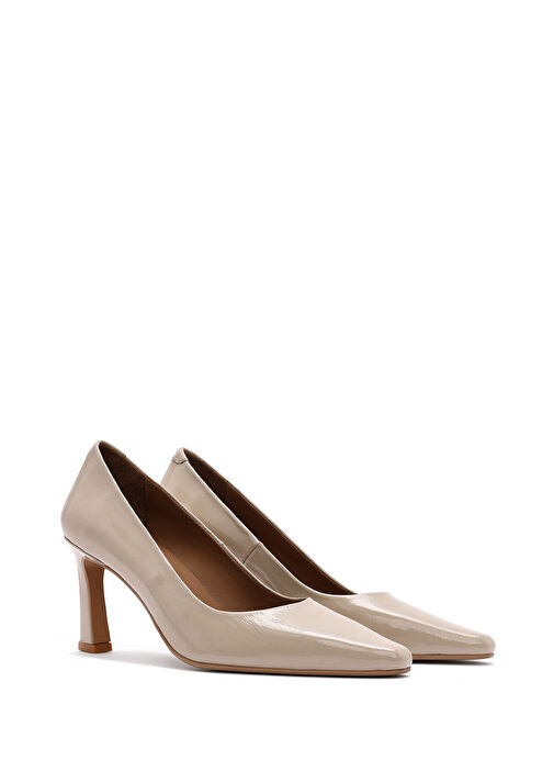 Derimod Bej Kadın Rugan Stiletto 25SFD132416 - Görsel 4