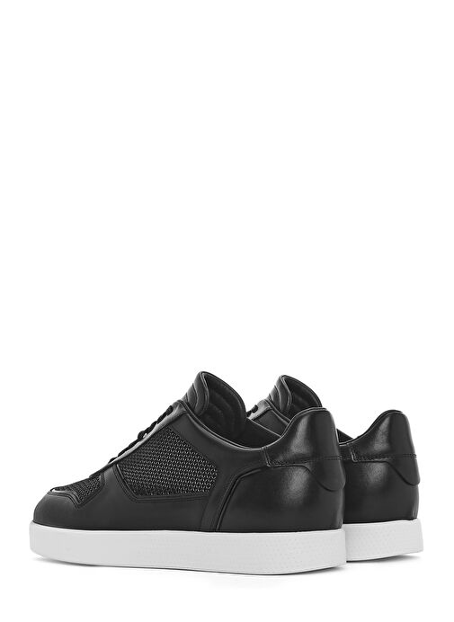 Erkek Siyah Bağcıklı Deri Sneaker 25SFD775014 - Görsel 6