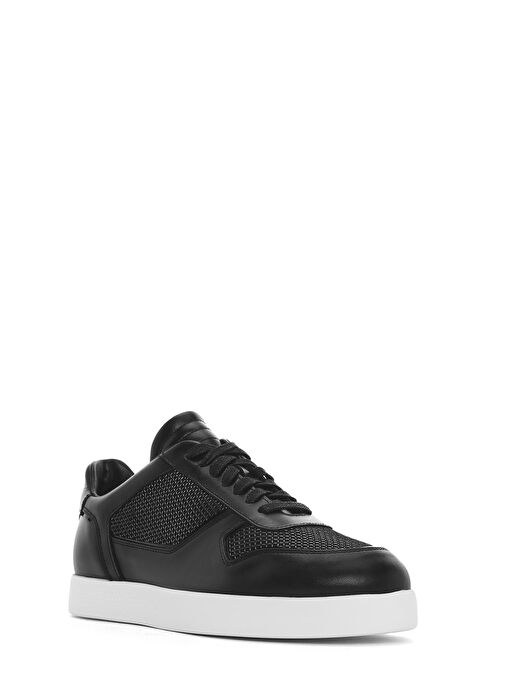 Erkek Siyah Bağcıklı Deri Sneaker 25SFD775014 - Görsel 7