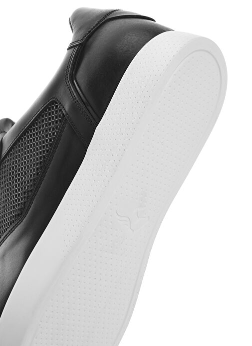 Erkek Siyah Bağcıklı Deri Sneaker 25SFD775014 - Görsel 9